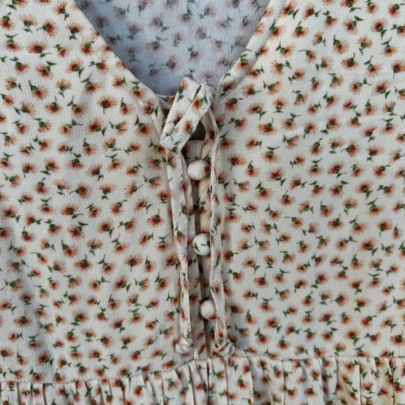 American Eagle Floral Print Long Sleeve Mini Dress Bohemian Cute size small fall - Picture 5 of 11